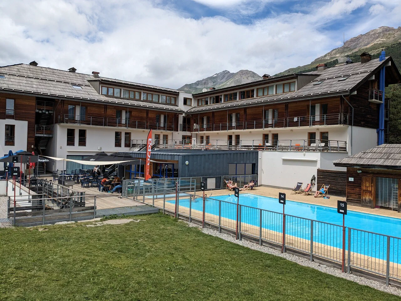 The UCPA centre, its terrace and swimming pool